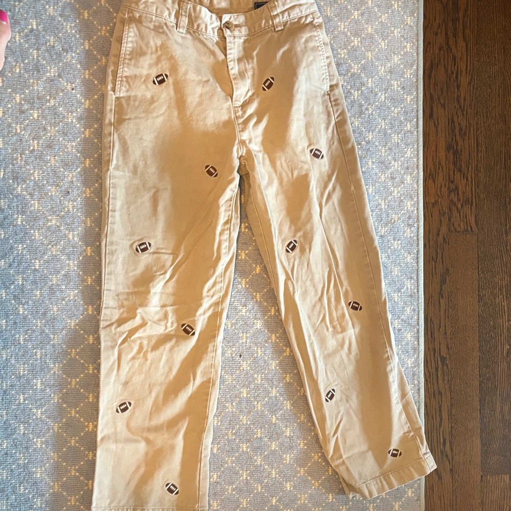 Vineyard Vines Khaki Chinos with Embroidered Football GUC Sz 12